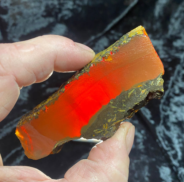 64 Gram Oregon Chocolate Fire Opal Slab