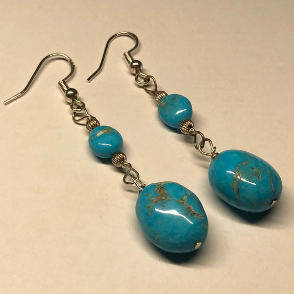 2 1/2 Inch Turquoise Earrings