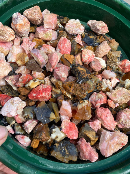 5 Pound Bag of Mixed Oregon Pink & Fire Opal Pay Dirt