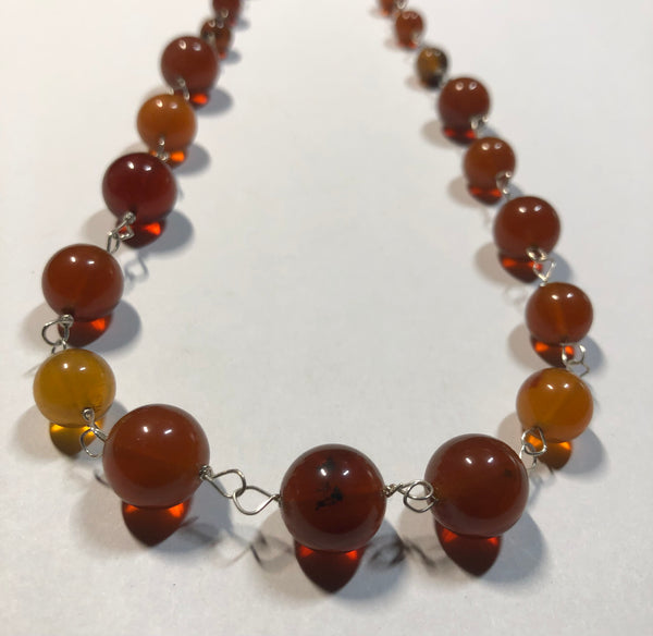 Oregon Fire Opal Necklace and Earring Set