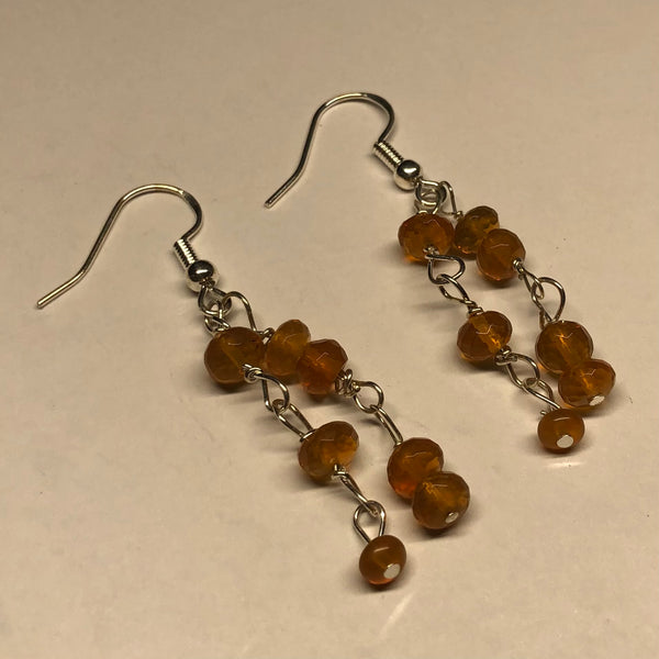 2 Inch Oregon Fire Opal Earrings