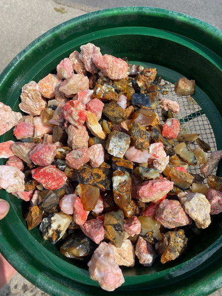 5 Pound Bag of Mixed Oregon Pink & Fire Opal Pay Dirt