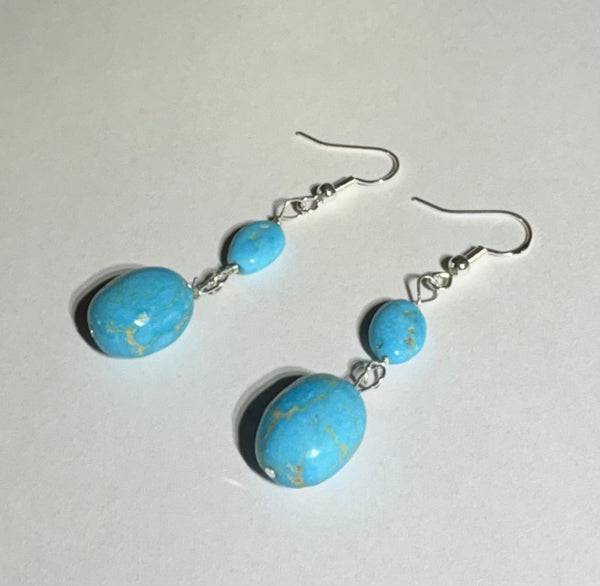 Kingman Turquoise and Sterling Silver Earrings