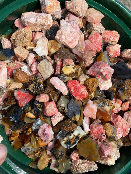 5 Pound Bag of Mixed Oregon Pink & Fire Opal Pay Dirt