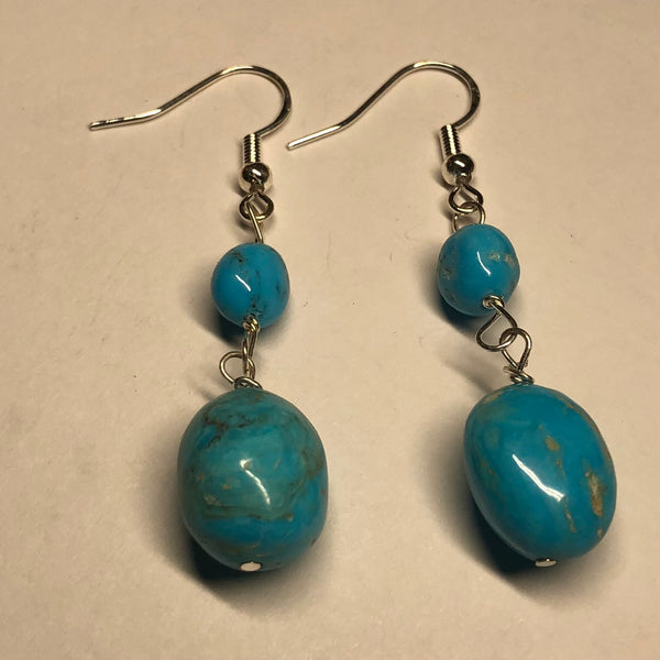 2 Inch Turquoise Earrings