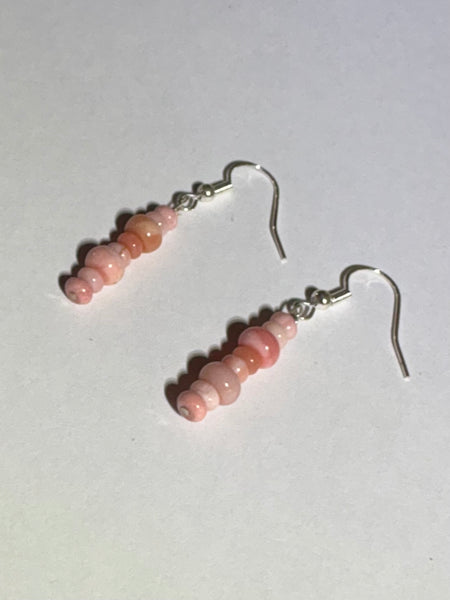 Oregon Pink Opal & Sterling Silver Earrings