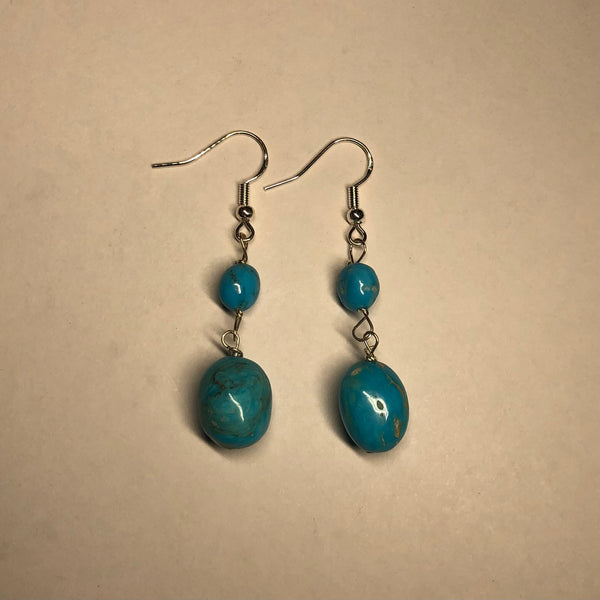 2 Inch Turquoise Earrings