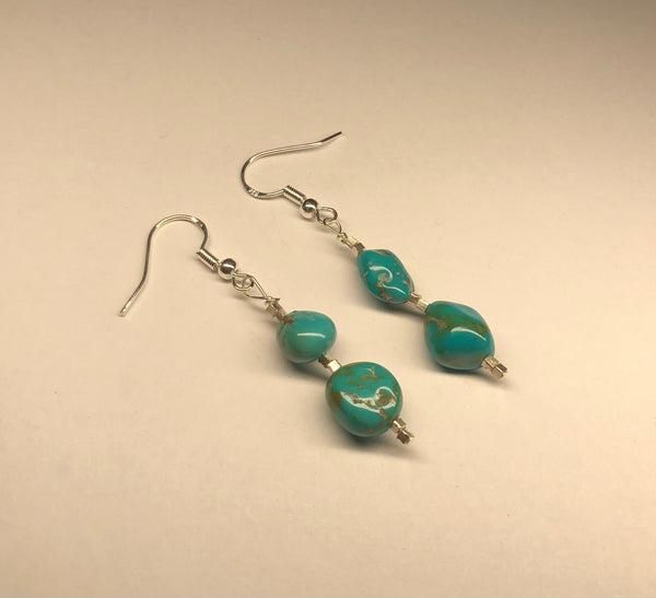 2 Inch Turquoise Earrings