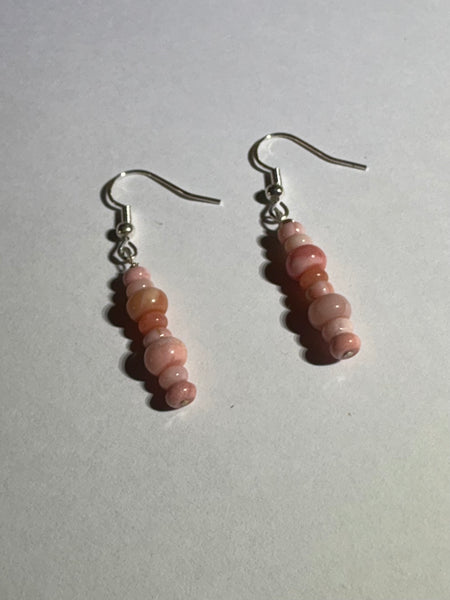 Oregon Pink Opal & Sterling Silver Earrings