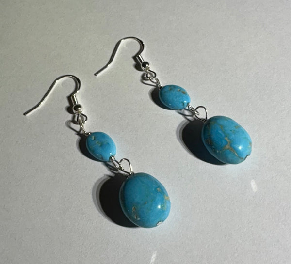 Kingman Turquoise and Sterling Silver Earrings