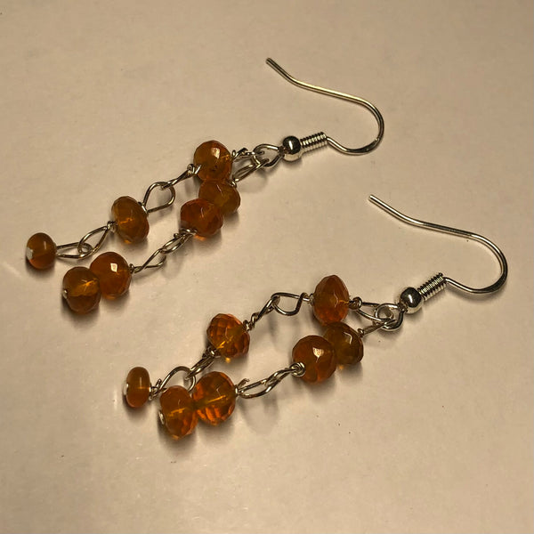 2 Inch Oregon Fire Opal Earrings