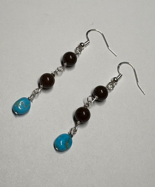 Oregon Chocolate Opal & Turquoise Earrings