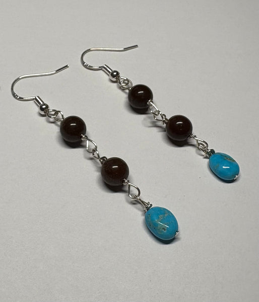 Oregon Chocolate Opal & Turquoise Earrings