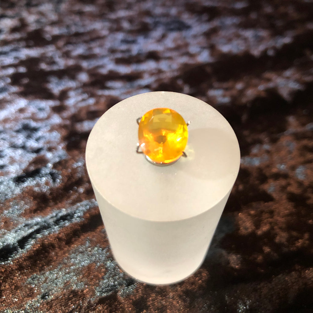 3.9 Carat Faceted Yellow Oregon Fire Opal